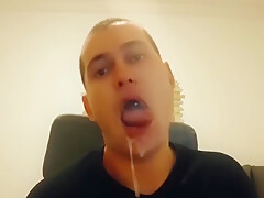 A Young Guy Fucks Himself Hard In The Throat And Ass With A Dildo