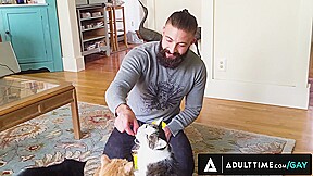 ADULT TIME - Hairy Gay FTM Trip Richards' Pussy Eaten And Fucked By Hot Bear Gilbert Man's Big Dick