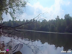Alisa Lovely - We Were Noticed - Real Risky Outdoor Rer Fuck By The River Bank 6 Min