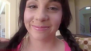 Amateur 18yo with big breasts get a big white cock