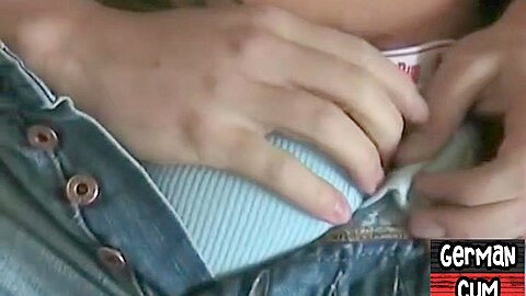 Amateur German gay wanks hard cock till load in closeup