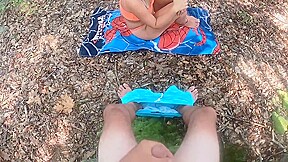 Amateur Sex In Woods Ends With White Ass Creampied