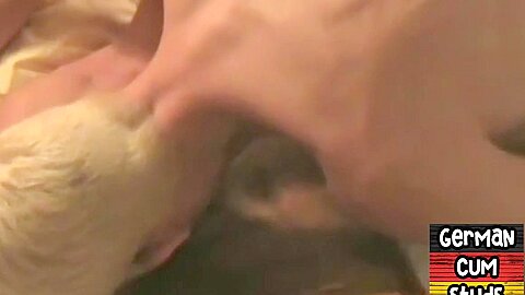 Amateur jizzed German gay rimmed and fucked in asshole