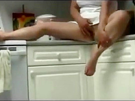 Amateur wife in high heels fucked in kitchen