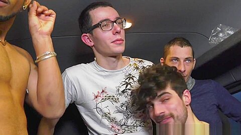 Amazign gang bang in bus oin the road in Paris 2 - InterracialBarebackSex