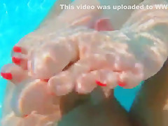 Amazing Footjob Underwater