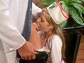 An aggressive doctor has his filthy way with a smoking hot nurse