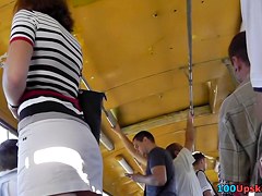Angel impresses bus public with upskirt