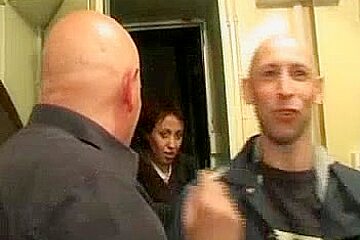 Arabian bitch in stockings gets fucked by two raunchy guys