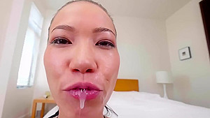 Asian Beauty Deepthroats Cock Pov Style