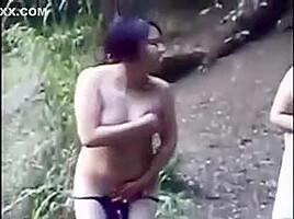 Asian Women Get Nude Outside
