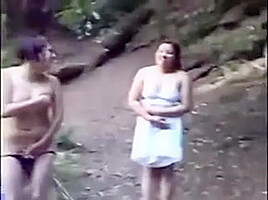 Asian Women Get Nude Outside