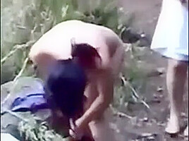 Asian Women Get Nude Outside