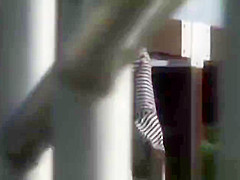 Asian teen 18+ babe secretly filmed upskirt outdoors in public