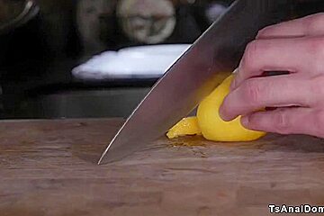 Aspen Brooks In Huge Male Stick Shemale Bangs Man In Kitchen