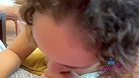Athena Walks Down To Do A Little Talking, Then Stuffs Her Mouth With Your Cock