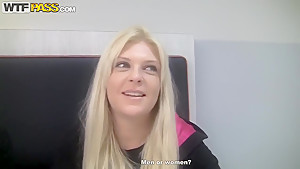 Attractive blonde Amy gets filmed in close up