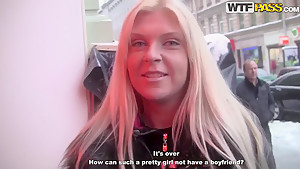 Attractive blonde Amy gets filmed in close up
