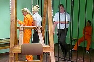 Awesome hot babes in group caning video