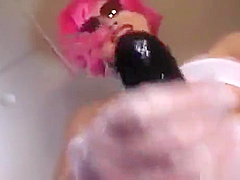 BBW japanese mistress with huge strapon