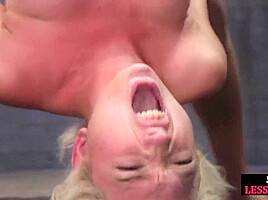 BDSM skinny babe whipped and pussyfucked after deepthroat