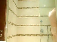Bathroom with hard on