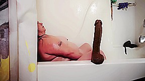 Bathtime Masturbation With Bbc Dildo