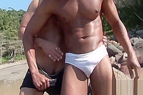 Beach Side Bareback Flip Fuck