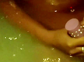 Beautiful Chocolate Chick Masturbating In The Tub And Cummed On Boobs