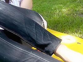 Beautiful Zoe shows her sexy feet at the lake