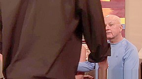 Beautiful wife facialized in front of hubby
