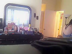 Bedroom concealed camera catches milf