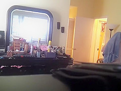 Bedroom concealed camera catches milf