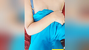Big Boobs Desi Teasing In Her Blue Saree With Shruti Bhabhi