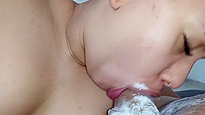 Big Lips Going To The Bottom Of The Excited Cock, Sucking It Until It Spurts Sperm