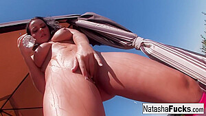 Big Tittied Brunette Loves Rubbing Her Self