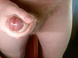 Big fat hairy cock close up cumshot