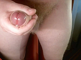 Big fat hairy cock close up cumshot