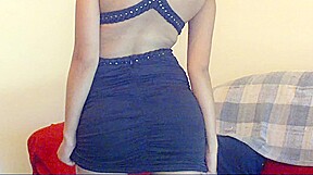 Black dress white panties modelling bts shoot