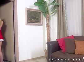 Black woman plays with white lesbian