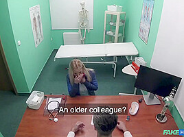Blonde Babe With Blue Eyes, Nathaly Cherie Is Having Casual Sex With Her Doctor, In His Huge Office