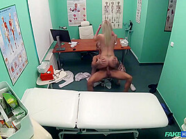 Blonde Babe With Blue Eyes, Nathaly Cherie Is Having Casual Sex With Her Doctor, In His Huge Office