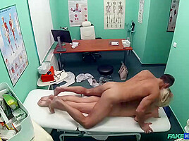 Blonde Babe With Blue Eyes, Nathaly Cherie Is Having Casual Sex With Her Doctor, In His Huge Office