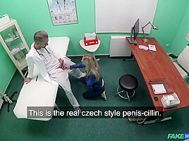 Blonde Babe With Blue Eyes, Nathaly Cherie Is Having Casual Sex With Her Doctor, In His Huge Office
