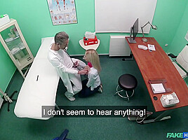 Blonde Babe With Blue Eyes, Nathaly Cherie Is Having Casual Sex With Her Doctor, In His Huge Office