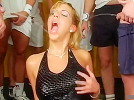 Blonde Hooker Filthy Gangbang With Pissing