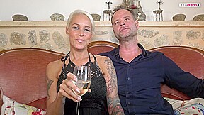 Blonde Maria Fucks With The Black Giant Cock In Front Of The Eyes Of Her Friend - CuckoldFuckers