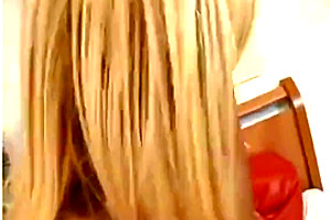 Blonde TS fucks guy ass