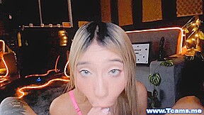 Blonde Tranny Sucking Big Dick
