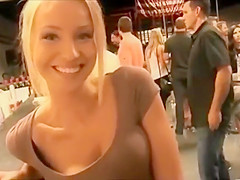 Blonde in public and at home